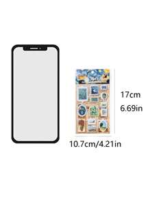 MOCARD 2 tờ/gói nhãn dán cứng phong cách hội họa Châu Âu cổ điển, nhãn dán trang trí thẩm mỹ sáng tạo cho sổ lưu niệm, đồ thủ công tự làm, quà tặng, văn phòng phẩm cá nhân hóa cho trường học, đồ dùng học tập, trở lại trường học - màu xanh lá - Xem 11