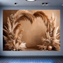 1 Stück Bohemien Hintergrundfahne, Polyesterstoff, geeignet für Geburtstagsfeier Deko, Gartendeko, Heim-Deko, Innen- und Außendeko, Fotohintergrund, Hochzeitshintergrund, Vorhang