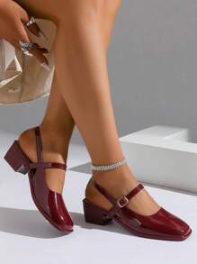 2025年女士时尚浅金色镜面金属玛丽珍鞋，适合春季通勤、约会、派对、度假，平底凉鞋搭配简约系带，新款水晶约会高端时尚纯色高跟凉鞋，大码女鞋