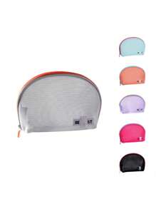 1pc Hand Semi Circle Cosmetic Bag Light Bag Mesh Travel Storage Organizer Beach Quick Dry Toiletries Box, Hand Semi Round Cosmetic Bag Dumpling Cosmetic Bag Mesh Travel Storage Bag Beach Quick Dry Toiletries Bag, New Hand Wash Bag Mesh Bag Medium Bag Portable Travel Storage Bag Beach Lipstick Cosmetic Bag - Multicolor - View 7