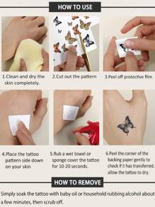 5 Blatt Y2K Tattoos, sexy temporäre Tattoos, Fingertattoos für Frauen, wasserfeste realistische mehrfarbige Tattoo-Aufkleber im Punk-Stil mit rosa Rose, Schmetterling, rotem Herz, Spinne und Schleife für Partys, Dates, Musikfestivals