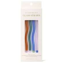 Wit & Delight 4ct Everyday Gifting Reusable Glass Straws With Cleaning Brush - 1 - View 2