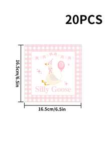 Goose 1st Birthday Party Decoration Tissue,Pink Goose Farm Birthday Party Desktop Decoration Tissue,Suitable For Birthday Parties And Home Decor Napkins
