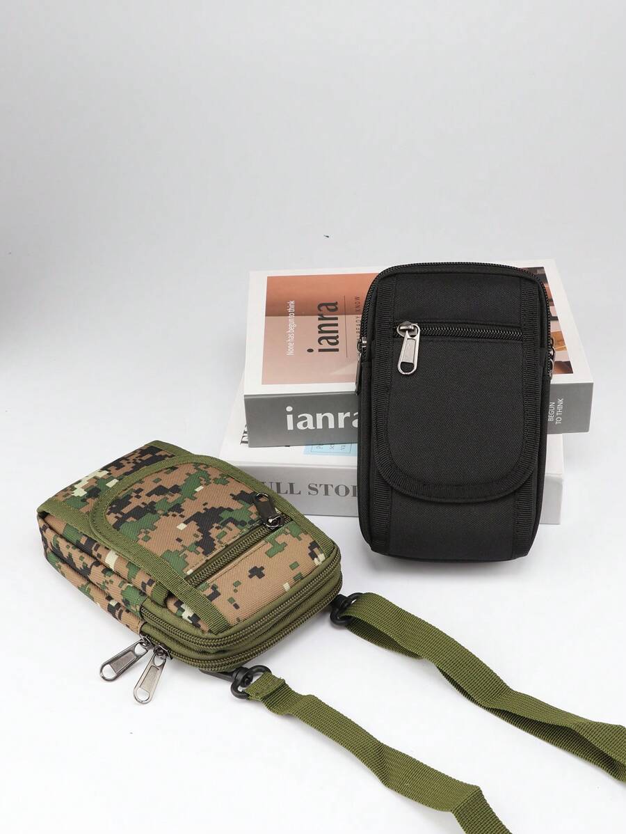 1pc Multi-Functional Crossbody Fanny Pack, Outdoor Sports Smartphone Small Waist Bag, Tactical Sling Pouch, Can Be Worn As Crossbody Or Waist Bag, Ideal Gift For Friends And Family. Product Size: 18cm*10cm*4cm - Multicolor - View 1
