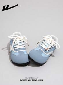 1 Pair WARRIOR Women's Lace-Up Design Sports Shoes, Low-Top Casual Shoes, Outdoor Flat Shoes, Breathable Skate Shoes For Summer, Lightweight Versatile Sports Shoes With Fashionable And Comfortable Canvas Soles - Light Blue - View 5