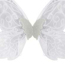 Fairy Wings For Girls Glitter Holographic Butterfly Wings Cosplay Props For Birthday Theme Party Prom - 白色 - 查看 2