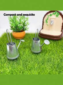 New Dollhouse Outdoor Courtyard Doll Figurine Decor Accessories, BJD Miniature Models, Garden Mansion Micro Landscape Decor, Doll House Mini Bucket & Watering Can (Photo Prop, Doll Decor, Doll Accessories, Doll Gift) - Multicolor - View 2
