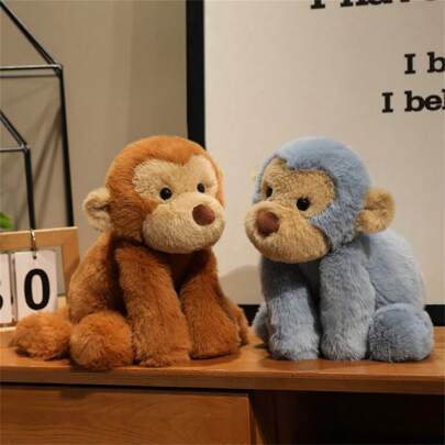 40cm/15.74 pulgadas Peluche de mono manchado, suave y esponjoso, puede acostarse o sentarse, adorno de dormitorio estilo Ins, lavable a máquina, regalo especial de cumpleaños para niños, regalo del Día de la Madre, regalo de fiesta, Halloween, Navidad, regalos de Acción de Gracias