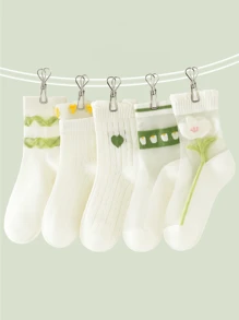 5 Pairs Children's Socks For Spring And Summer, Ultra-Thin Short Socks For Summer, Girls' Sports Socks, Rainbow Socks, Ice Silk Glass Stockings, Breathable Girls' Socks, Crystal Stockings Suitable For Summer, Children's Day Gifts - Multicolor - View 8