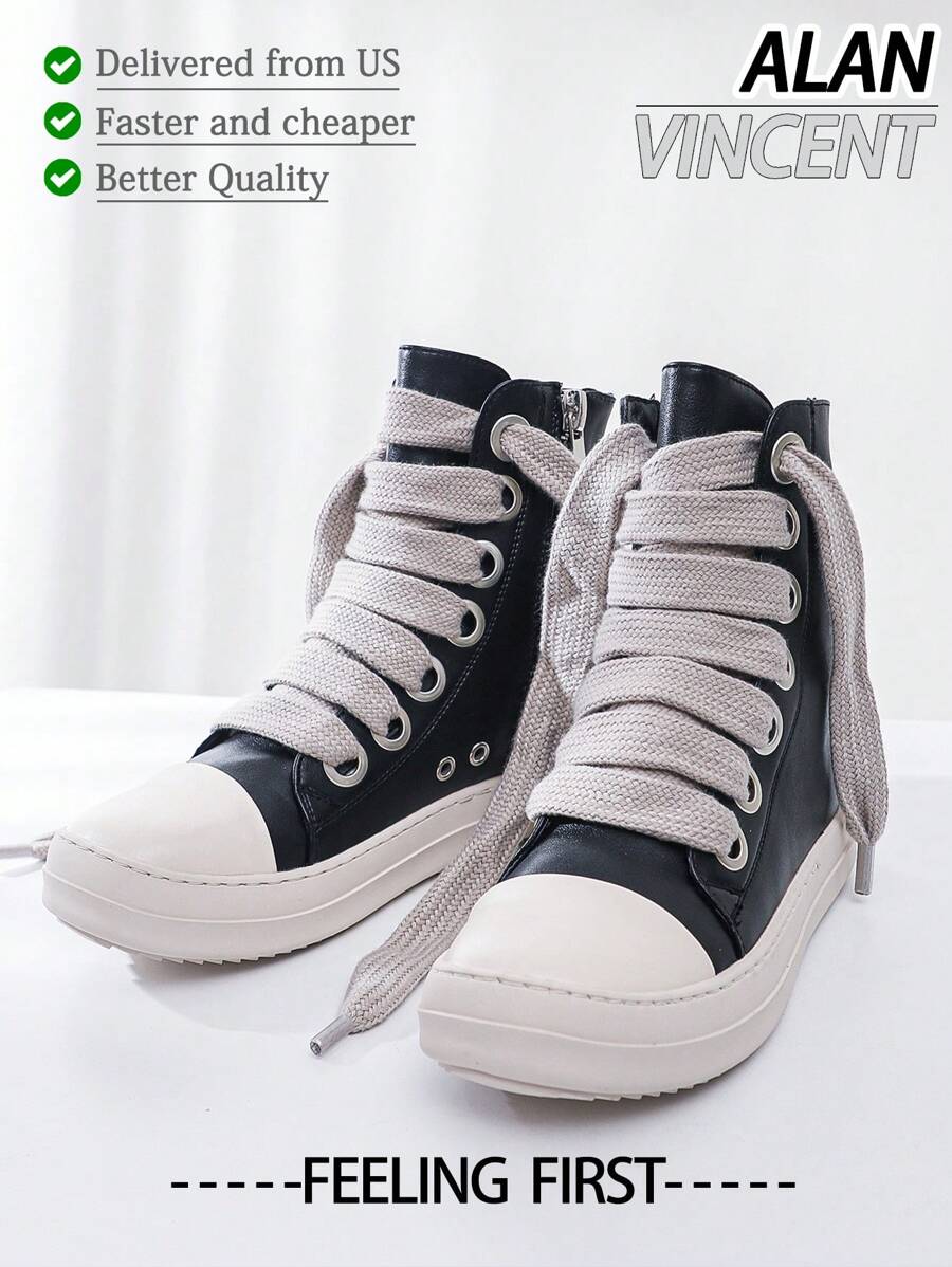 [快速发货]黑色鞋子优雅美观新款女士黑色靴子高帮靴女式系带拉链平底靴女士派对鞋日常穿着女士鞋休闲时尚运动鞋户外舒适鞋度假装