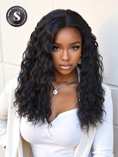 20 Inch High Quality Comfortable Breathable Fluffy Long Curly Wig, Black Medium Length Fluffy Curly Wig For Women, Made Of Heat-Resistant Synthetic Fiber, Ideal For Holidays, Travel, Family Gatherings, Cosplay, Music Festivals And Daily Wear