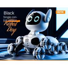 智能遥控机器狗电动玩具，带灯光音乐，触摸互动，八轮宠物狗机器狗玩具，生日礼物，特技玩具车，玩具狗