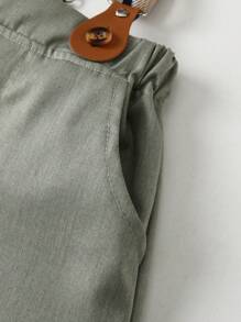 BOARNSEORL 2pcs Young Boys Gentleman Outfit - Short Sleeve Shirt With Bow Tie And Suspender Shorts, Stylish & Outfit For Birthday Party, Wedding, Formal Occasions - Green - View 1