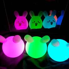 Lámparas de dormitorio Lámpara de silueta de conejo de mascota de dibujos animados con luz LED nocturna