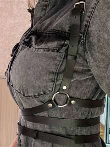 Punk Style Waist Belt Harness Top For Women, Adjustable Elastic Woman Suspender Braces