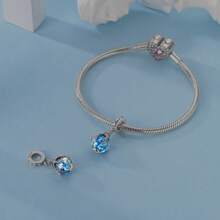 A 925 Sterling Silver Glowing Crystal Glass Bead Charm Luminous Stone Firefly And Bee Pendant Surrounding The Planet Charms Suitable For Bracelets DIY Women's Jewelry - Multicolor - View 11