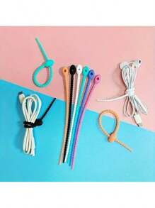 每袋2个/30个/10个 可重复使用的硅胶密封夹、扎带、收纳夹、包裹带、储物架、多用途扎带、拉链头、夹子、食品保鲜夹、耳机收纳盒、收纳袋、旅行配件、移动电源收纳盒、便携式充电器收纳盒、学校/大学耳机收纳盒、线缆整理器、电子产品收纳袋，母亲节、返校季适用