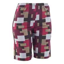 Bermudas de Senhora microfibra Poliéster confortável kit 02 fresquinho casual de malha estampada - Multicolorido - Visão 5
