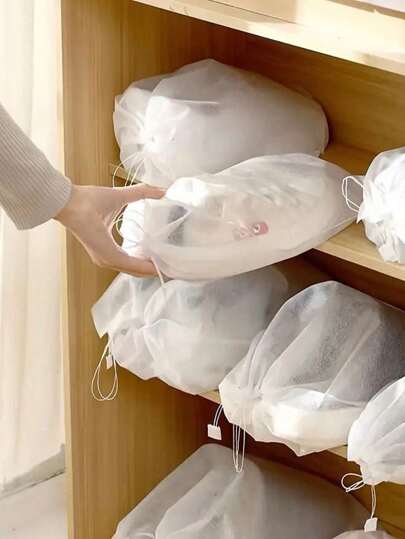 40pcs-Portable Shoe Bags, Dustproof Shoe Covers, Non-Woven Dust-Proof Drawstring Storage Bags, Dehumidifying Travel Storage Bags,Boho Vibes