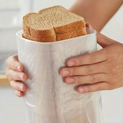 1 pieza Caja de pan, Diseño innovador de retención de almacenamiento de pan de plástico, manteniendo el pan fresco por talla grande tiempo, haciendo que cada bocado esté fresco y delicioso