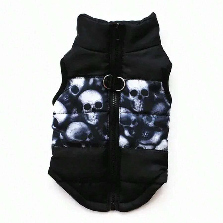 Warm Dog Clothes For Small Dog Windproof Winter Pet Dog Coat Jacket Padded Clothes Puppy Outfit Vest Yorkie Chihuahua Clothes 35 - Black Skull - View 1
