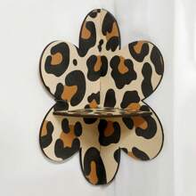 1pc Bohemian Leopard Pattern Wooden Flower Shaped Wall Crystal Storage Holder, Minimalist Decor For Home - Ms10061 - View 4