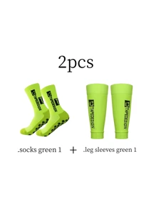 Combination Set Of Adhesive Point Anti Slip Football Socks And Leg Protection Socks - Multicolor - View 17