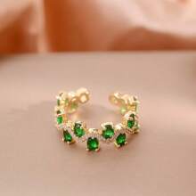 1pc Fashionable Minimalist Cubic Zirconia Women's Ring, Suitable For Engagement, Daily Casual Wear, And Parties