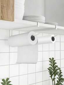 1 szt. Stojak na ręczniki papierowe kuchenne bez perforacji, wiszący na ścianie, wiszący na szafce, stojak na papier w rolkach, plastikowy stojak do przechowywania, wieszak na szmaty