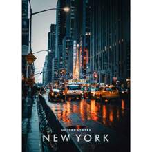 1 件美国纽约旅游城市街道建筑风景海报和印刷品帆布印刷墙壁艺术画适用于客厅装饰无框架 - 彩色 - 查看 23