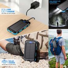 Solar Charger-10000mAh Solar Charger Power Bank -Portable Solar Phone Battery Panel Charger, QC3.0 Dual USB Port Battery Pack Charger Portable For All Cell Phones & Electronic Devices- Long Lasting, Travel Camping, LED Flashlight, The Best Gift For Festival