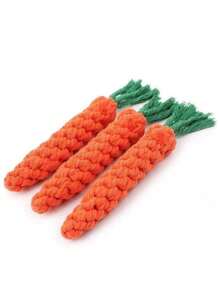 3pcs/1pc Pet Dog Rope Toys, Puppy Keep, Hand Woven Rope Carrots, Dog Tooth Grinding, Tooth Cleaning, Anti Bite Pet Toys, Small And Medium-Sized Dog Knot Toys - Multicolor - View 10