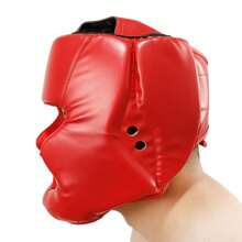 Boxing Headgear Sparring Headwear Guard Adjustable Head Protection For Boxing, MMA, Kickboxing - 紅色 - 查看 3