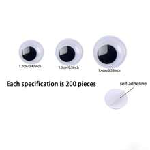 [500/525/1000pcs] Black Wiggle Eyes, Glow-In-The-Dark DIY Eyes, Toy Self-Adhesive Movable Eyes, Handmade DIY Accessories Eyes, Handmade Clay Craft Supplies, Variety Of Sizes: 6mm, 7mm, 8mm, 9mm, 10mm, 12mm, 15mm Mixed Pack