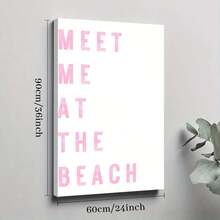 1pc Framed Canvas Poster, Meet Me At The Beach Wall Art Canvas Paintings, Ideal Gift For Bedroom Living Room Corridor, Wall Art, Room Decoration