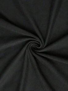 Solid Color Short Sleeve Casual Regular T-Shirt For Daily Wear - Black - View 7