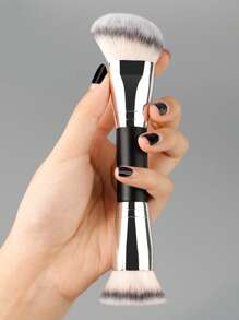Dual-Ended Foundation Contour Brush, Flat Top And Angled Synthetic Bristles For Bronzer Liquid Cream Powder - Multicolor - View 3