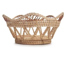 Woven Bread Baskets For Serving Rattan Tray For Fruit Food Kitchen Taptop Natural (10.6inch D X 3.5inch H) - Light Brown - View 2