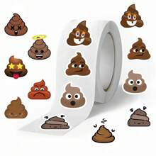 500pcs Poop Stickers Roll, Cartoon Stickers, Stickers, Funny Stickers, Decorative Stickers, Art Stickers, Vinyl Waterproof Stickers, Beautiful Laptop Stickers Set, Skateboard Stickers, Water Bottle Stickers, Notebook Stickers - Multicolor - View 7