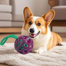 TPR Kautspielzeug für Hunde, strapazierfähiger Gummiknoten Ball mit geflochtener Seilgriff, hochelastisches Cut Out Haustier Spielzeug zum Zähne schleifen & Trainieren, für mittelgroße Hunde empfohlen