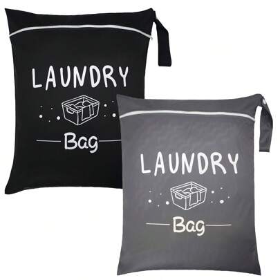 带拉链的防水洗衣袋 - 大号可洗涤纶干湿两用储物袋，适用于脏衣服、健身服、泳衣、瑜伽服、旅行 - 耐用运动装备储物袋 - 便携式旅行袋，男女皆宜！