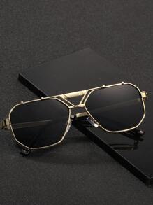 Augonstern 1 件装男士大框复古时尚眼镜，适合度假 - 彩色 - 查看 2