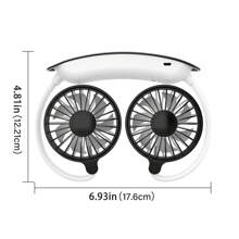 Ventilador de cuello portátil de 360° con rotación libre, recargable por USB, mini ventilador personal con poco ruido y flujo de aire potente, diseño de auriculares, apto para deportes, oficina, hogar, exterior, viajes, trabajo
