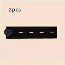 2pcs Button Extender For Jeans, Adjustable Pants Button Extender Pregnancy Pants Extender Waist Extenders For Pants For Women Men Waistband Expanders (Black, One Size)