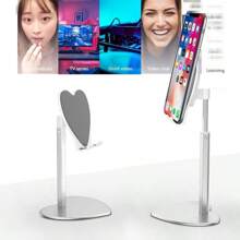 Supporto telescopico a forma di cuore per telefoni cellulari, multifunzionale da tavolo, ideale per guardare serie TV e live streaming, supporto a forma di cuore compatibile con iPad