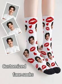 1 Pair Custom Face Socks, Custom Photo Sock, Custom Printed Socks, Personalized Funny Face Socks, Custom Picture Socks, Put Any Face On The Socks, Anniversary Gift, Valentine Gift, Birthday Gift, Wedding Gift, Mother's Day Gift, Father's Day Gift, Best Friend Gift