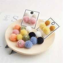 20/50/100pcs Multi-Color Faux Rabbit Fur Pom Pom Pendant, 1.8cm Fluffy Ball, 18 Colors, Winter Series Accessories, Suitable For DIY Christmas Crafts, Earrings, Hair Accessories, Keychains