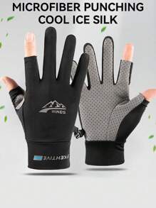 1 Pair Outdoor Sports Cycling Fishing Gloves, Sweat-Absorbent Breathable Quick-Drying Fitness Gloves