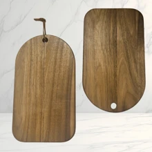 1 Piece Hanging Wooden Cutting Board - Acacia Wood Cutting Blocks, Perfect For Families, Restaurants, Fruits, Vegetables, Cooked Outdoor Picnics, Parties And Holidays Such As Christmas, Valentine's Day And Mother's Day