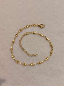 Nooxian 1pc Women Star Anklet, Boho Beach Style, Stainless Steel Pentagram Anklet, Everyday Accessory Gift (Random Pentagram Quantity) - Yellow Gold - View 3